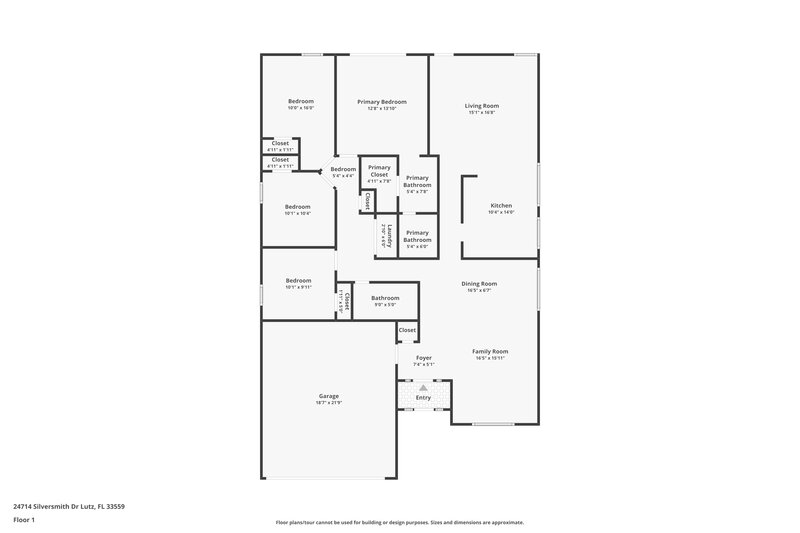 2,245/Mo, 24714 Silversmith Dr Lutz, FL 33559 Floor Plan View