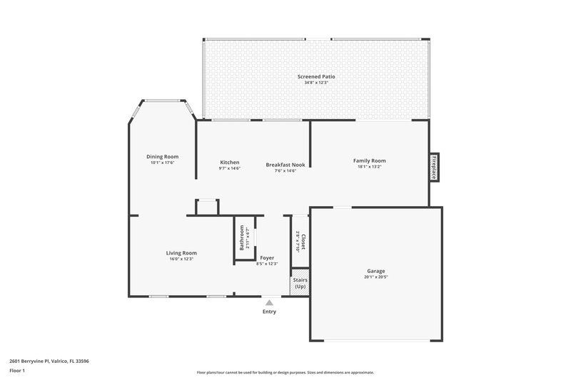 2,460/Mo, 2601 Berryvine Pl Valrico, FL 33596 Floor Plan View