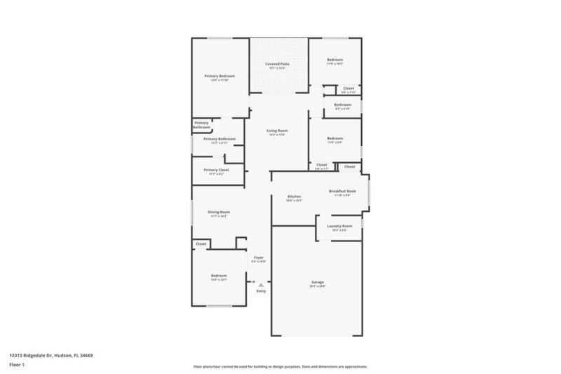 2,125/Mo, 12313 Ridgedale Dr Hudson, FL 34669 Floorplan View