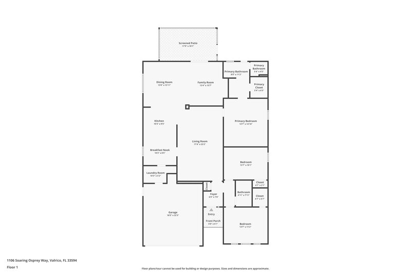 2,265/Mo, 1106 Soaring Osprey Way Valrico, FL 33594 Floor Plan View