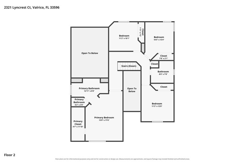 2,820/Mo, 2321 Lyncrest Ct Valrico, FL 33596 Floor Plan View 2