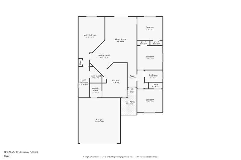 3,290/Mo, 1212 Flexford St Brandon, FL 33511 Floor Plan View