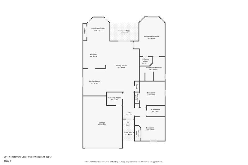 2,120/Mo, 3911 Constantine Loop Wesley Chapel, FL 33543 Floor Plan View