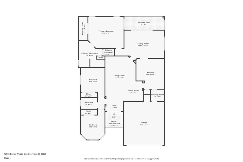 1,970/Mo, 12006 Butler Woods Cir Riverview, FL 33579 Floor Plan View
