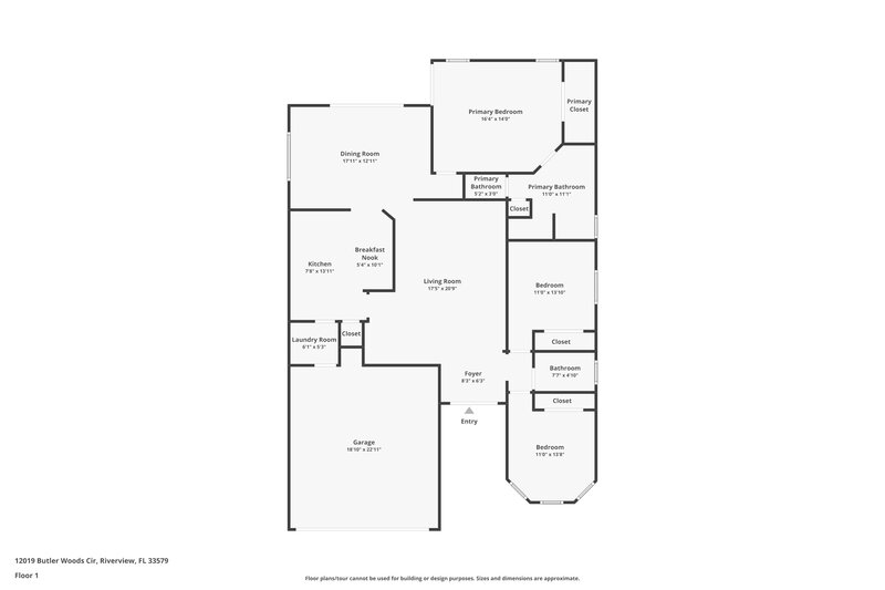 2,310/Mo, 12019 Butler Woods Cir Riverview, FL 33579 Floor Plan View