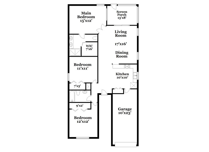 1,770/Mo, 1814 Coyote Pl Brandon, FL 33511 Floor Plan View