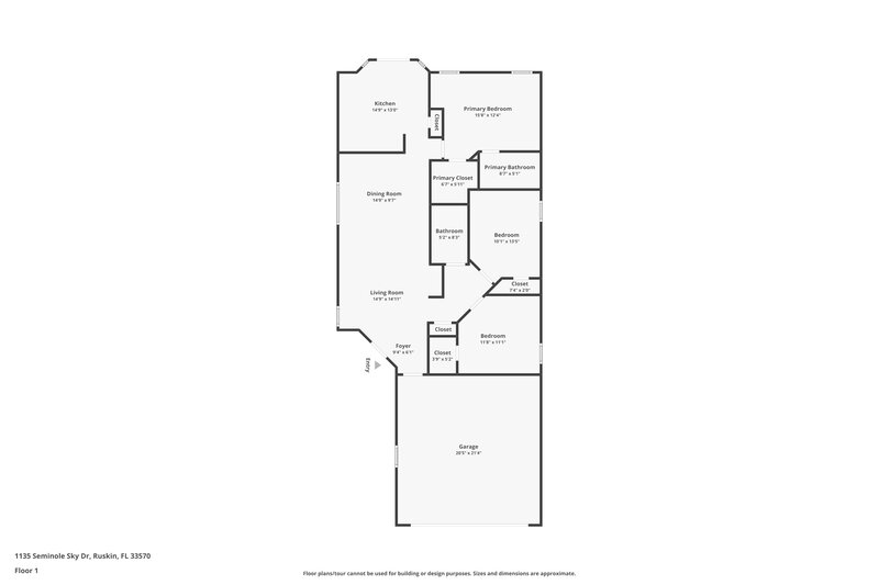 1,890/Mo, 1135 Seminole Sky Dr Ruskin, FL 33570 Floor Plan View