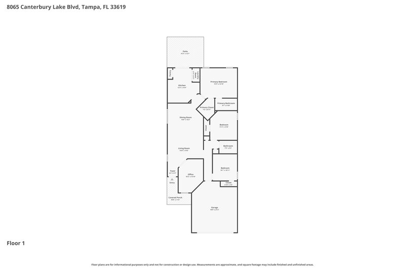 2,320/Mo, 8065 Canterbury Lake Blvd Tampa, FL 33619 Floor Plan View