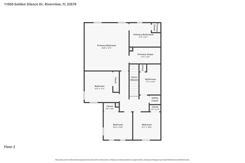 2,240/Mo, 11050 Golden Silence Dr Riverview, FL 33579 Floor Plan View 2