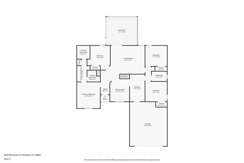 3,040/Mo, 3839 Marquise Ln Mulberry, FL 33860 Floor Plan View
