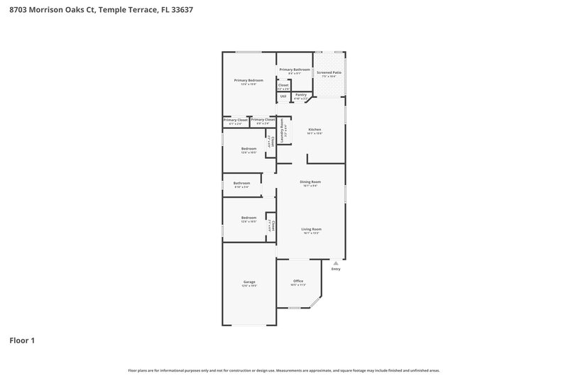 2,180/Mo, 8703 Morrison Oaks Ct Temple Terrace, FL 33637 Floor Plan View