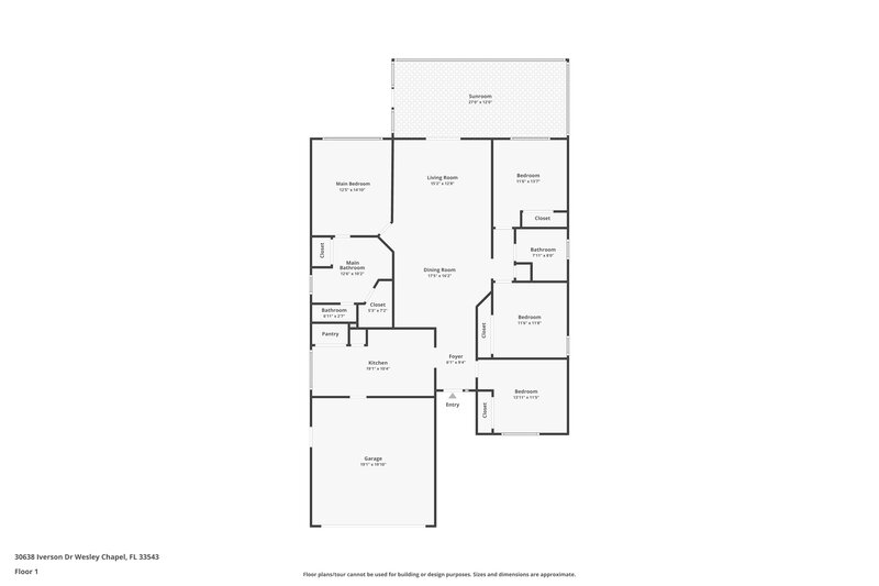 3,840/Mo, 30638 Iverson Dr Wesley Chapel, FL 33543 Floor Plan View