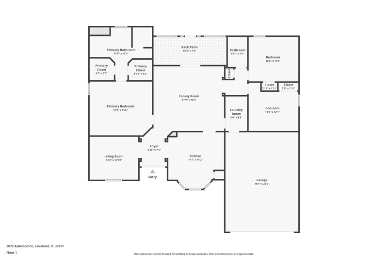 2,085/Mo, 5072 Ashwood Dr Lakeland, FL 33811 Floor Plan View