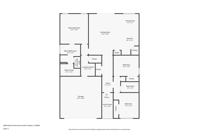 3,710/Mo, 6046 Desert Peace Ave Land O' Lakes, FL 34639 Floor Plan View