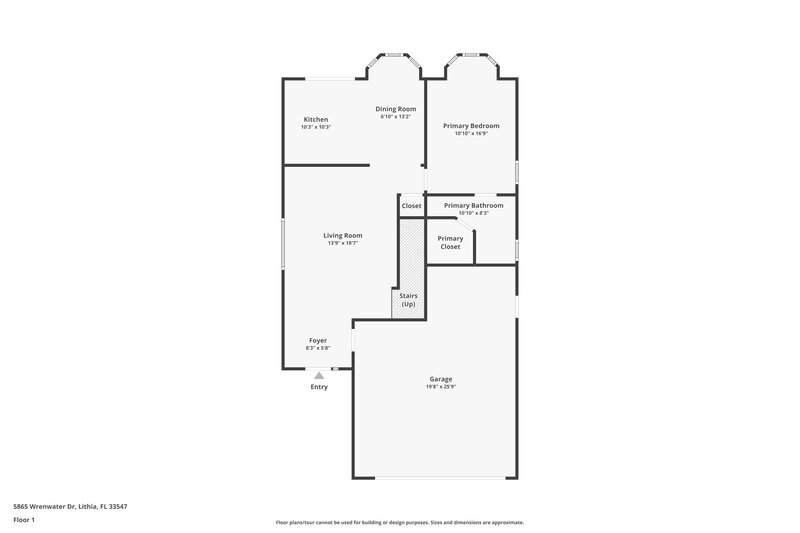2,155/Mo, 5865 Wrenwater Dr Lithia, FL 33547 Floor Plan View