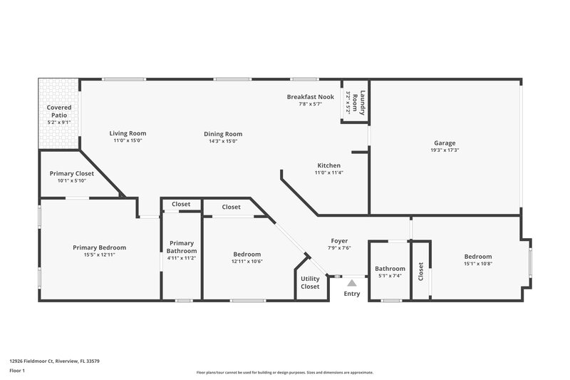 2,980/Mo, 12926 Fieldmoor Ct Riverview, FL 33579 Floor Plan View