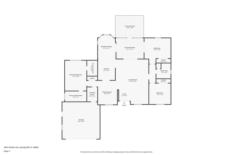 1,840/Mo, 2461 Statler Ave Spring Hill, FL 34609 Floor Plan View