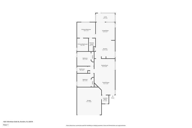 1,955/Mo, 1031 Windton Oak Dr Ruskin, FL 33570 Floor Plan View