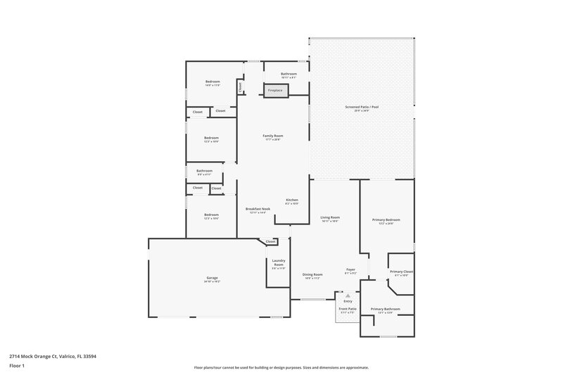 2,570/Mo, 2714 Mock Orange Ct Valrico, FL 33594 Floor Plan View