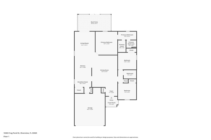 1,930/Mo, 10303 Frog Pond Dr Riverview, FL 33569 Floor Plan View