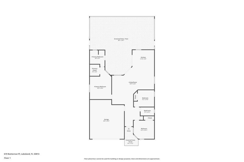 2,420/Mo, 619 Butternut Pl Lakeland, FL 33813 Floorplan View