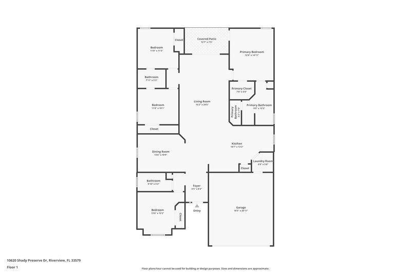 2,180/Mo, 10620 Shady Preserve Dr Riverview, FL 33579 Floor Plan View
