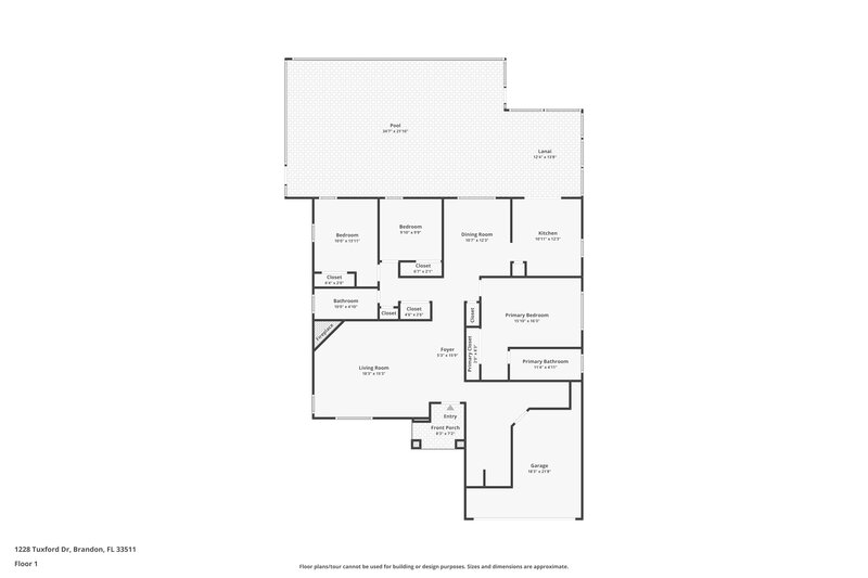 2,340/Mo, 1228 Tuxford Dr Brandon, FL 33511 Floor Plan View
