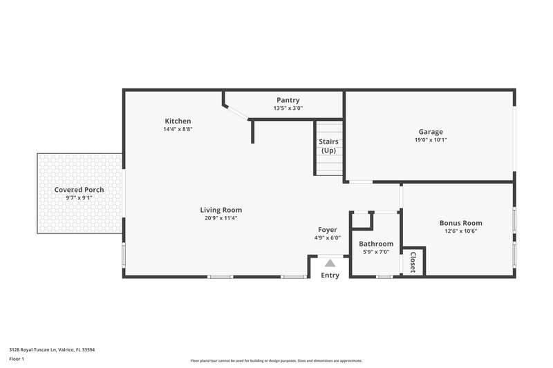 0/Mo, 3128 Royal Tuscan Ln Valrico, FL 33594 Floor Plan View