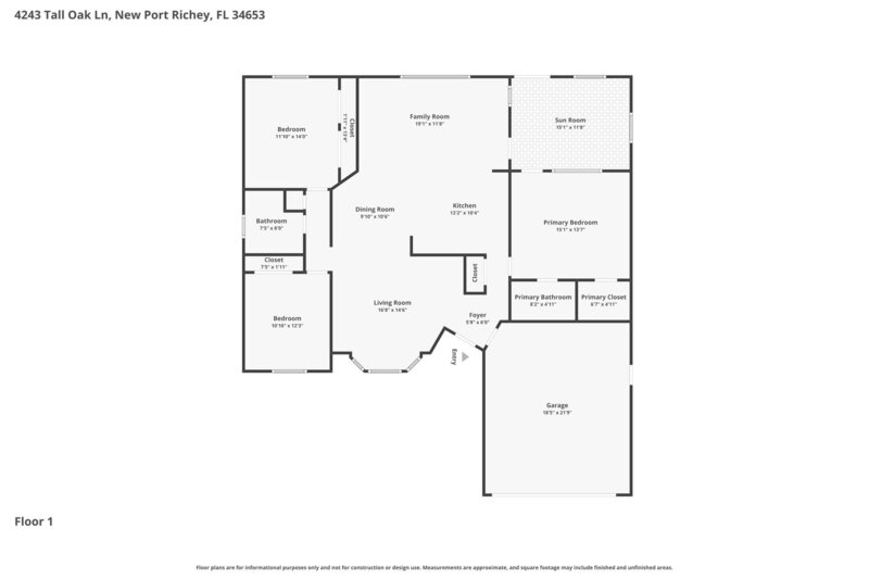 1,995/Mo, 4243 Tall Oak Ln New Port Richey, FL 34653 Floorplan View