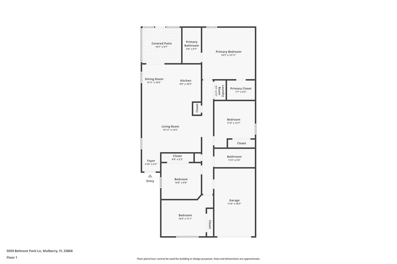 1,920/Mo, 5059 Belmont Park Ln Mulberry, FL 33860 Floor Plan View