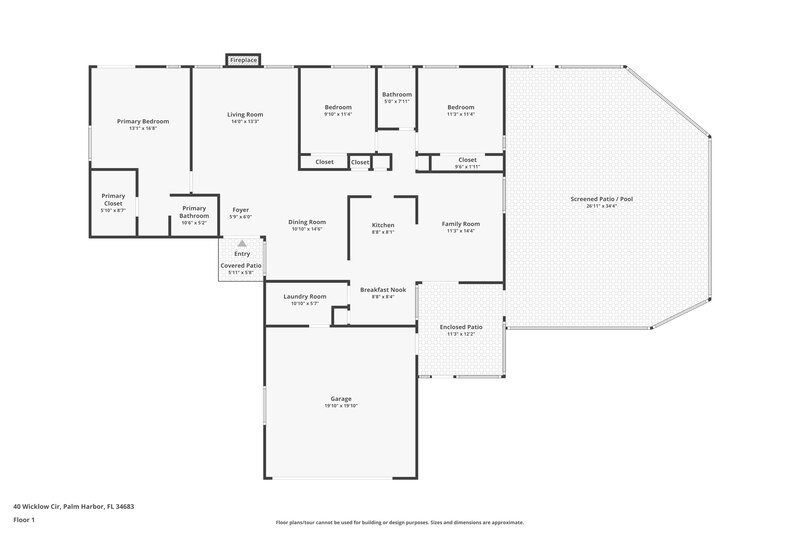 2,730/Mo, 40 Wicklow Cir Palm Harbor, FL 34683 Floor Plan View