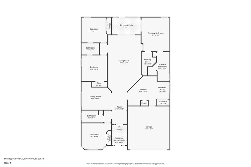2,310/Mo, 9031 Egret Cove Cir Riverview, FL 33578 Floor Plan View
