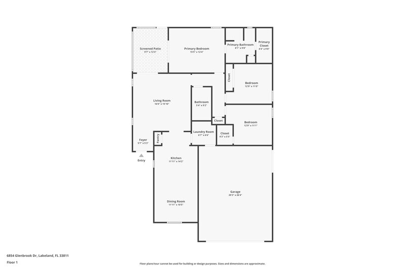 2,095/Mo, 6854 Glenbrook Dr Lakeland, FL 33811 Floor Plan View