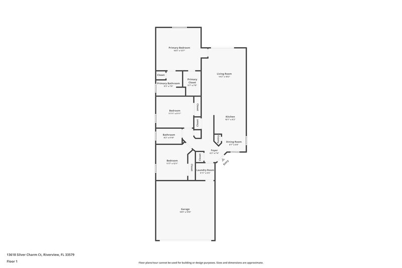 1,940/Mo, 13618 Silver Charm Ct Riverview, FL 33579 Floor Plan View