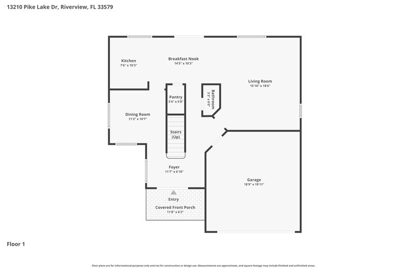 2,400/Mo, 13210 Pike Lake Dr Riverview, FL 33579 Floor Plan View