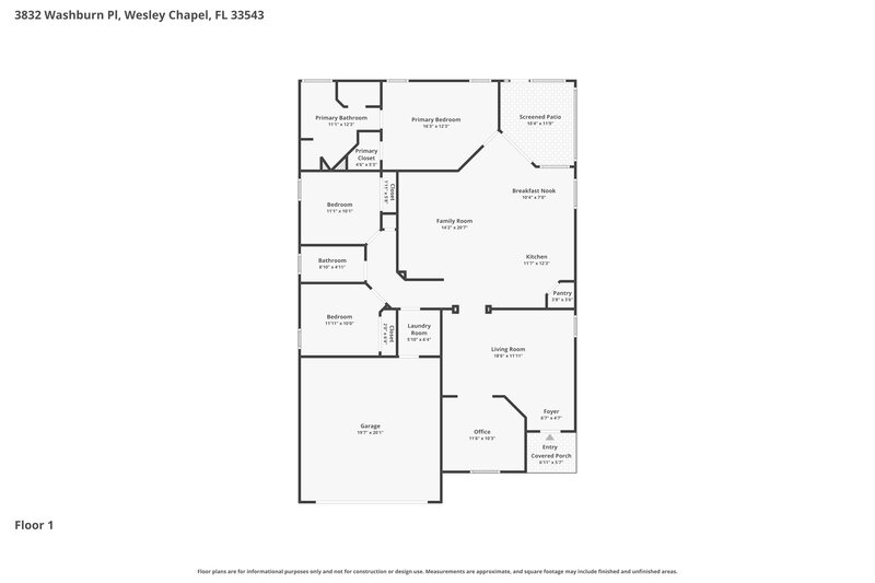 2,230/Mo, 3832 Washburn Pl Wesley Chapel, FL 33543 Floor Plan View