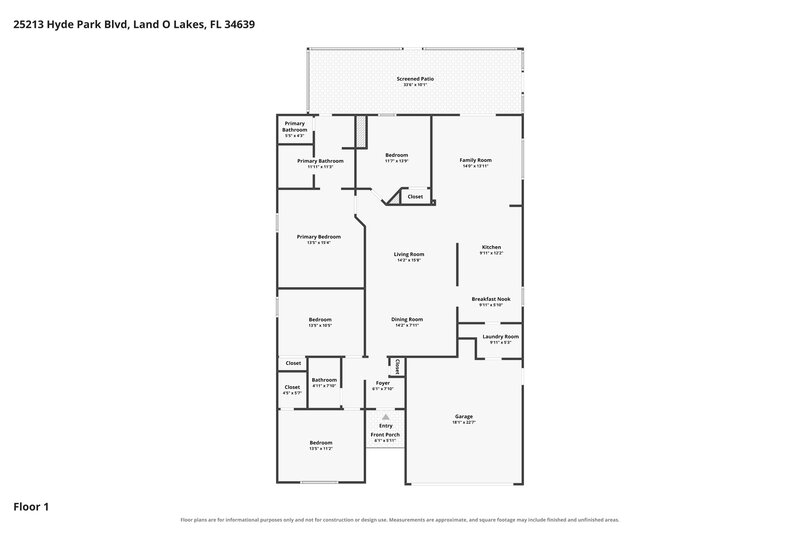 2,175/Mo, 25213 Hyde Park Blvd Land O Lakes, FL 34639 Floor Plan View