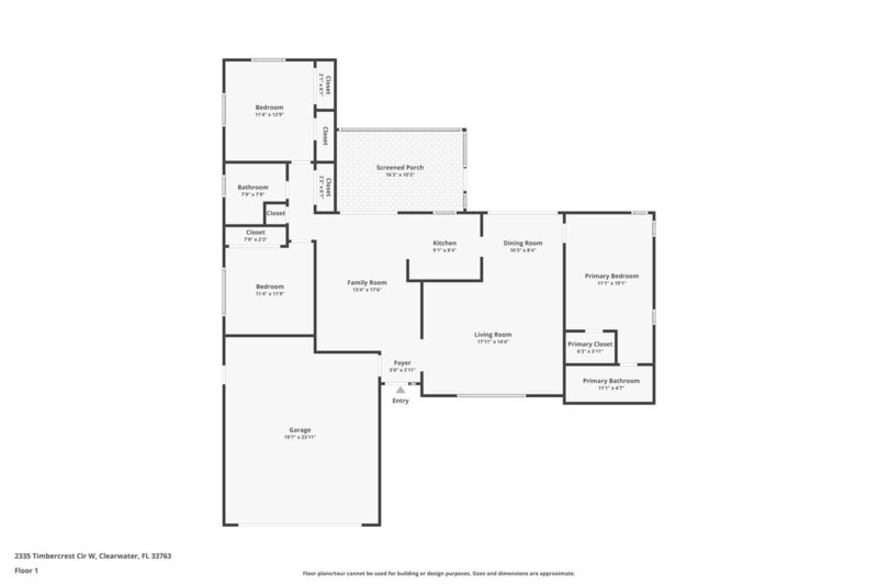 2,435/Mo, 2335 Timbercrest Cir W Clearwater, FL 33763 Floorplan View