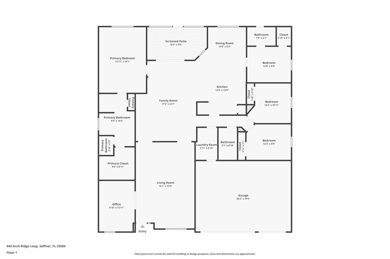 2,815/Mo, 444 Arch Ridge Loop Seffner, FL 33584 Floor Plan View