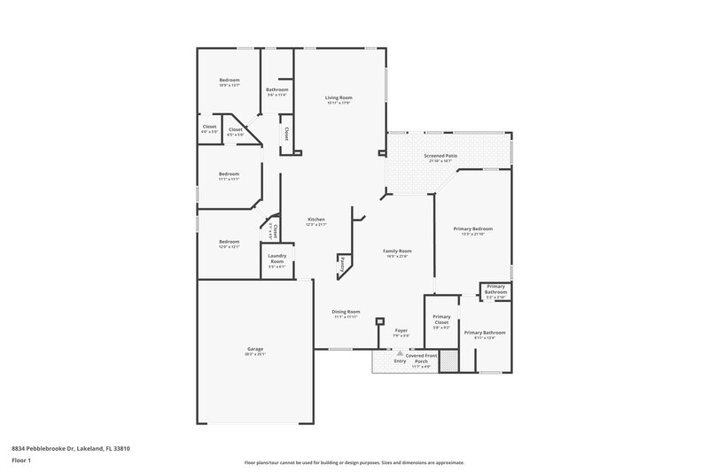 2,195/Mo, 8834 Pebblebrooke Dr Lakeland, FL 33810 Floor Plan View