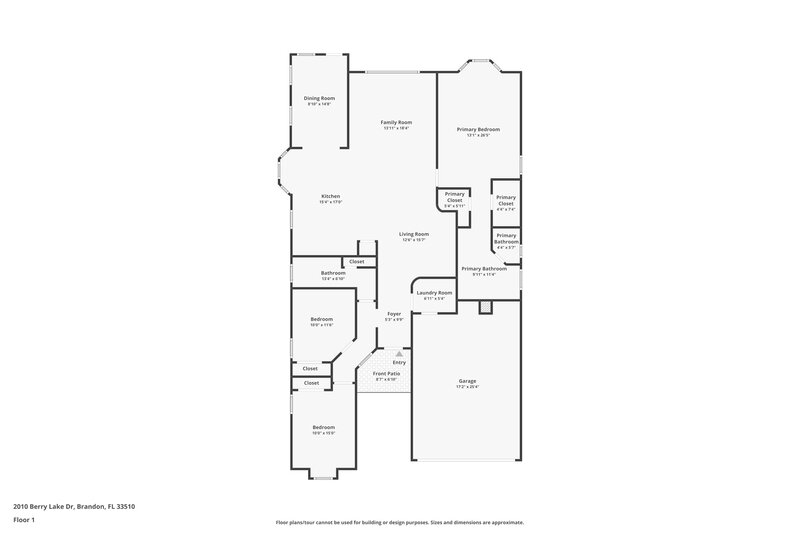 2,315/Mo, 2010 Berry Lake Dr Brandon, FL 33510 Floor Plan View