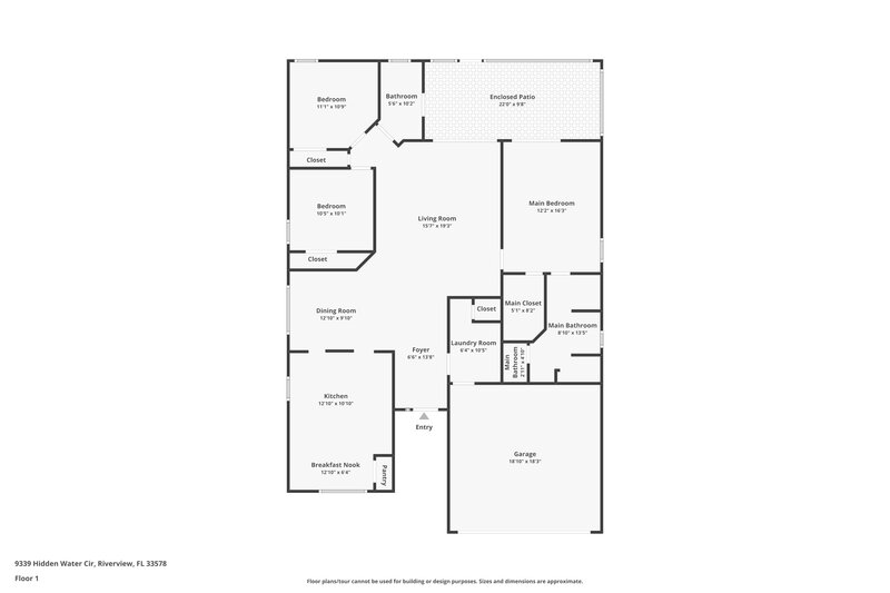 2,315/Mo, 9339 Hidden Water Cir Riverview, FL 33578 Floor Plan View
