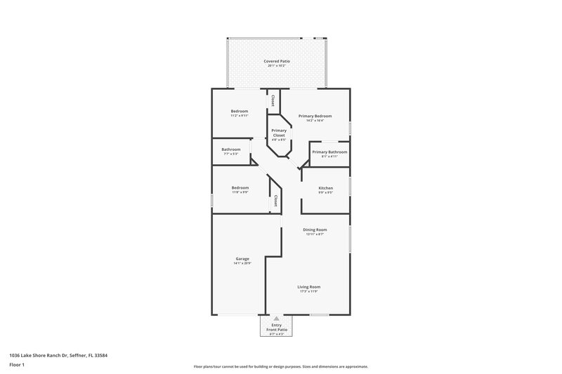 1,925/Mo, 1036 Lake Shore Ranch Dr Seffner, FL 33584 Floor Plan View