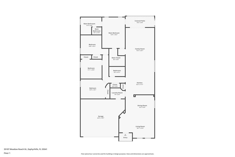 1,960/Mo, 35107 Meadow Reach Dr Zephyrhills, FL 33541 Floor Plan View