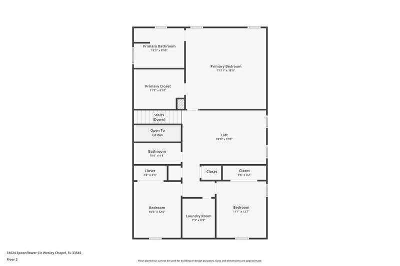2,340/Mo, 31624 Spoonflower Cir Wesley Chapel, FL 33545 Floor Plan View 2