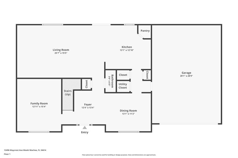 2,490/Mo, 12496 Maycrest Avenue Weeki Wachee, FL 34614 Floor Plan View