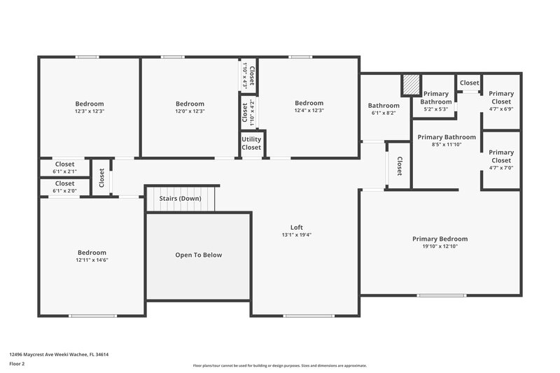 2,490/Mo, 12496 Maycrest Avenue Weeki Wachee, FL 34614 Floor Plan View 2