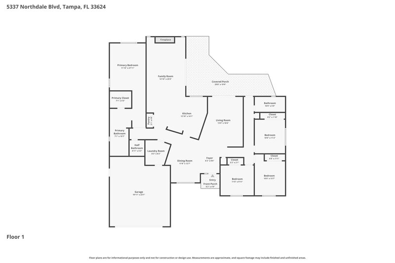 3,310/Mo, 5337 Northdale Blvd Tampa, FL 33624 Floor Plan View