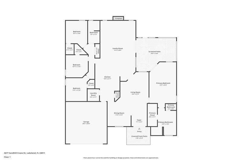 2,300/Mo, 3677 Sandhill Crane Lakeland, FL 33811 Floor Plan View