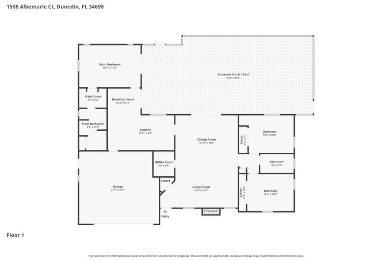 4,510/Mo, 1508 Albemarle Court Dunedin, FL 34698 Floor Plan View